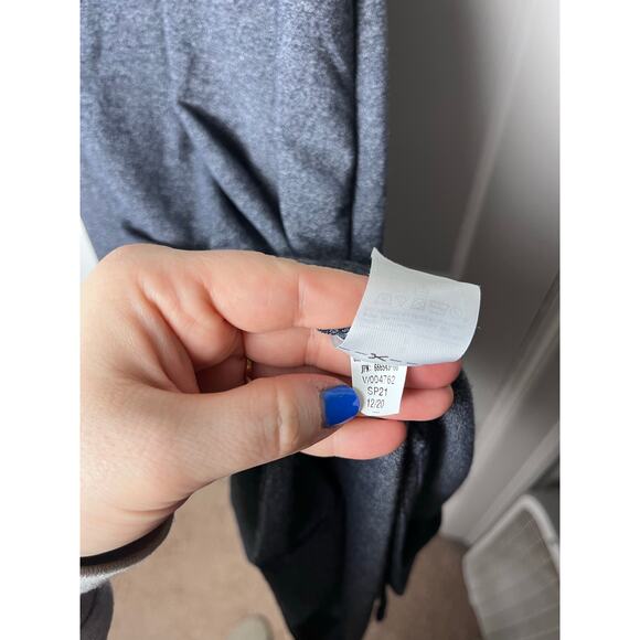 Banana Republic Women's Gray Blue Cowl Neck Midi Sheath Dress Size Small - Picture 7 of 8